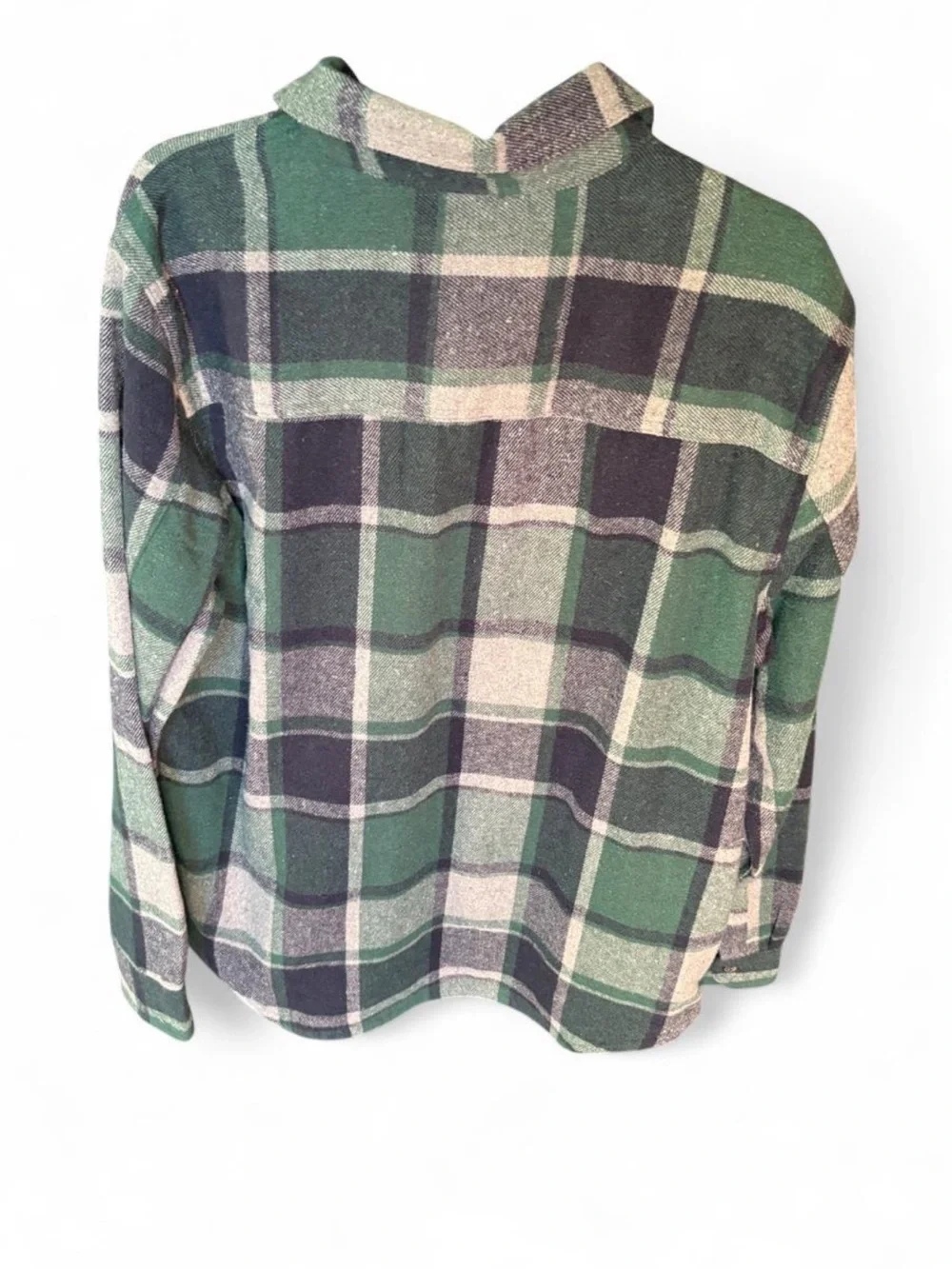 Men’s button up vintage flannel OD green New with tags Tall woods L